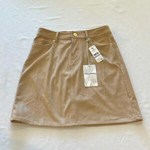 Tommy Bahama faux suede mini skirt tan nude beige size‎ 0 NWT new with tags